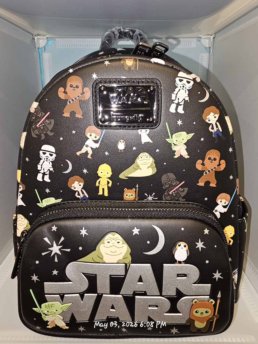 Loungefly Star Wars Disney Parks Backpack Featuring an AOP of Characters